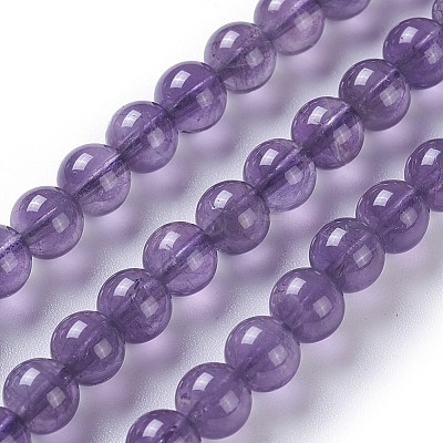Natural Amethyst Beads Strands G-P428-08-6mm-1