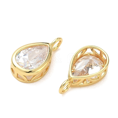 Brass Pave Clear Cubic Zirconia Pendants CU-CBA42CA-04D-G-1