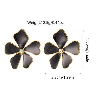 304 Stainless Steel Enamel Stud Earrings FS-WG1F046-06-1