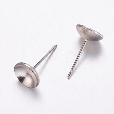 Tarnish Resistant 304 Stainless Steel Stud Earrings Findings STAS-K146-016-8mm-1
