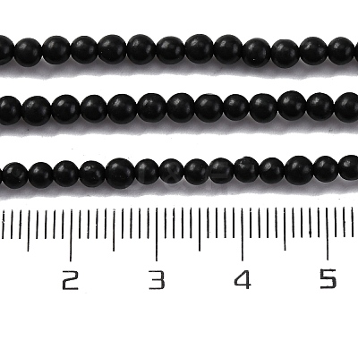 Natural Shungite Beads Strands G-M353-A04-3mm-1