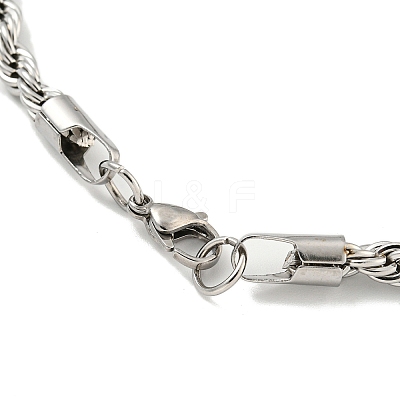 Tarnish Resistant 5MM 201 Stainless Steel Rope Chain Bracelets for Women LS-BJEW-R318-02P-1