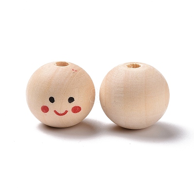 Printed Wood European Beads WOOD-C001-03B-04-1