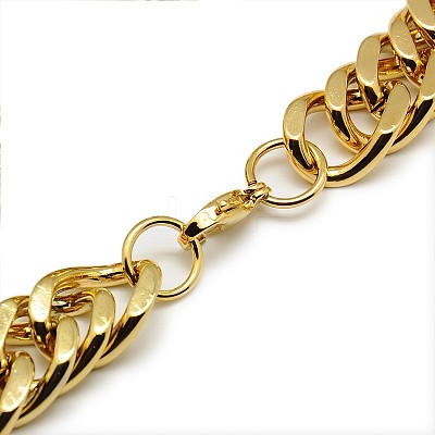 Fashionable 304 Stainless Steel Cuban Link Chain Necklaces LS-STAS-A028-N065G-1