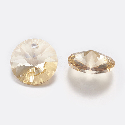 Faceted Glass Rhinestone Charms RGLA-F049-6mm-001GS-1