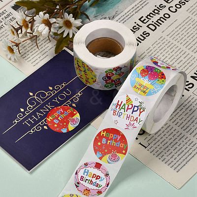 3 Roll 3 Style Self Adhesive Paper Stickers DIY-SZ0003-07-1