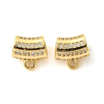 Brass Brass Micro Pave Cubic Zirconia Tube Bails KK-M277-09D-G-1