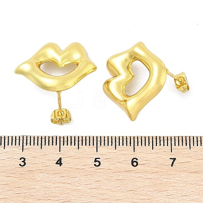 Lip 304 Stainless Steel Stud Earrings EJEW-A125-57G-1
