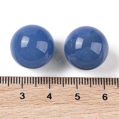Natural Blue Agate No Hole Sphere Beads G-K353-04D-30-1