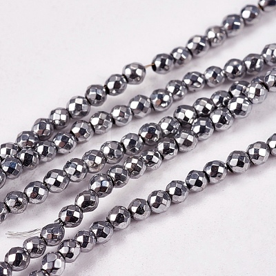 Electroplate Non-magnetic Synthetic Hematite Beads Strands G-J169B-2mm-02-1