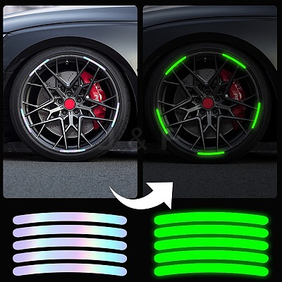 Plastic Laser Reflective Car Wheel Rim Stickers AJEW-WH20033-099D-1