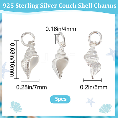 5Pcs 925 Sterling Silver Pendants STER-BBC0001-73-1