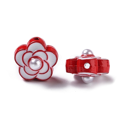 Spray Painted Alloy Enamel Bead PALLOY-H134-59-1
