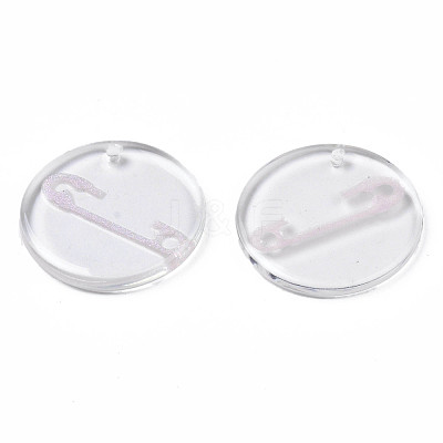 Transparent Resin Pendants RESI-N030-005A-1