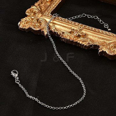 Brass Rolo Chain Bracelets for Women BJEW-G735-05P-1