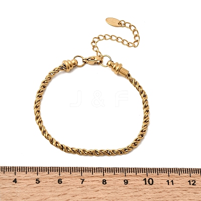 304 Stainless Steel Rope Chains Bracelets for Women BJEW-A158-02C-G-1