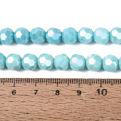 Anti-Tarnish Electroplate Glass Beads Strands EGLA-ZX010-8mm-10-1