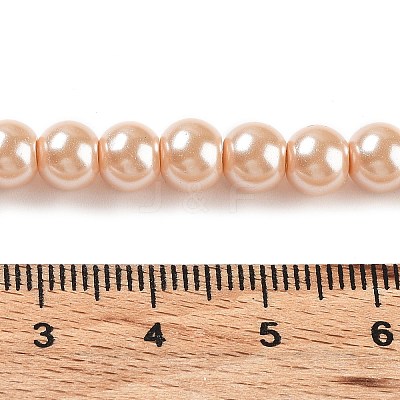 Baking Paint Pearlized Glass Pearl Round Bead Strands X-HY-Q003-6mm-18-1