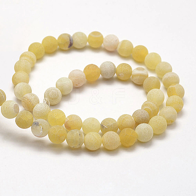 Frosted Natural Weathered Agate Beads Strands G-F367-6mm-11-1