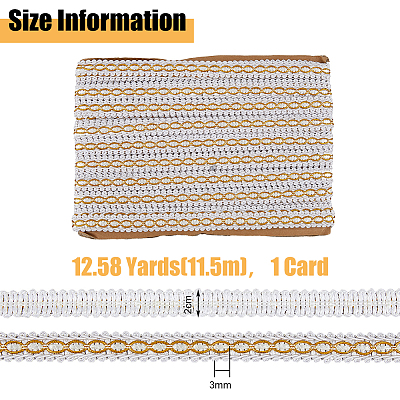 Centipede Braided Polyester Lace Trim OCOR-WH0092-02A-1