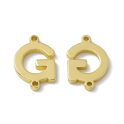 Rack Plating Brass Letter Connector Charms KK-C007-38G-G-1