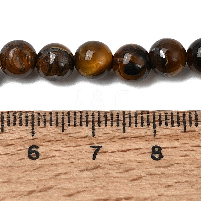 Natural Tiger Eye Round Beads Strands X-G-S177-6mm-1