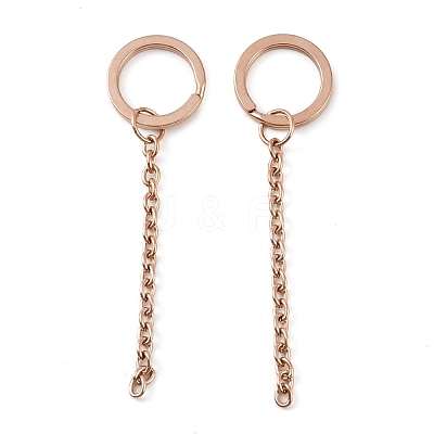 Ion Plating(IP) 304 Stainless Steel Split Key Ring Clasps STAS-L226-009A-RG-1
