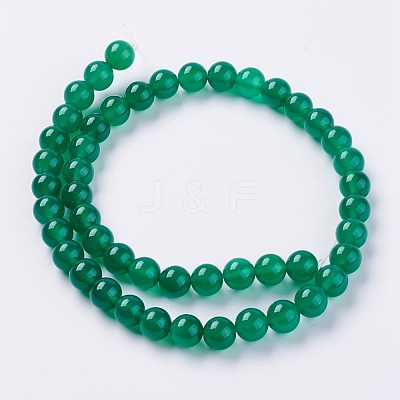 Natural Green Onyx Agate Beads Strands X-G-G583-8mm-11-1