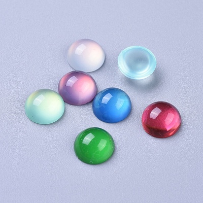 Translucent Resin Cabochons RESI-S361-10mm-M-1