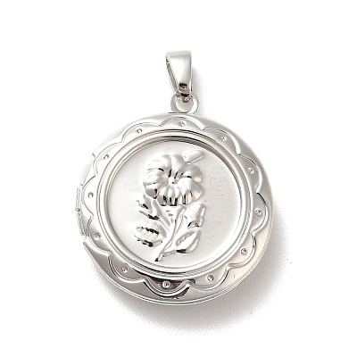 Rack Plating Brass Locket Pendants KK-I688-01P-1
