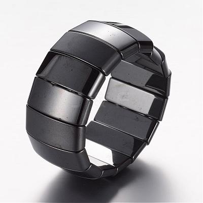 Magnetic Hematite Stretch Bracelets BJEW-D426-02-1