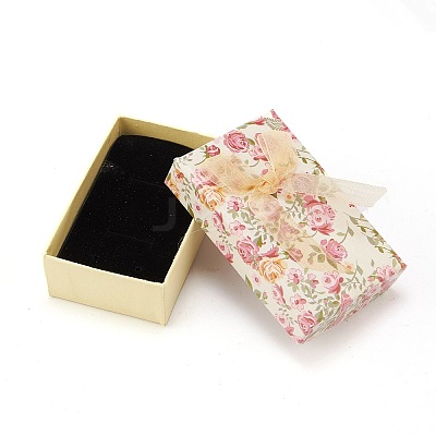 Flower Pattern Cardboard Jewelry Packaging Box X1-CBOX-L007-003C-1