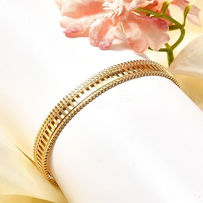 304 Stainless Steel Open Cuff Bangles for Women BJEW-Z083-02G-05-1
