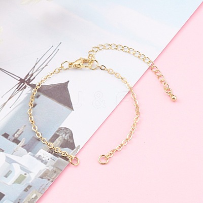 Brass Cable Chain Bracelet Makings X-AJEW-JB00931-1