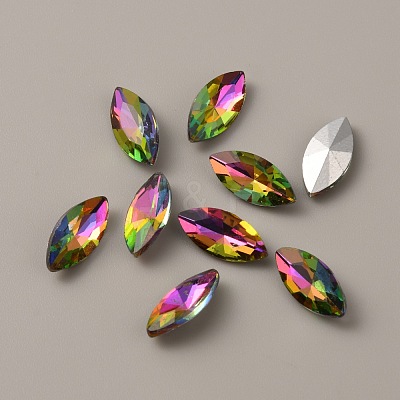 Glass Rhinestone Cabochons RGLA-WH0001-08I-1