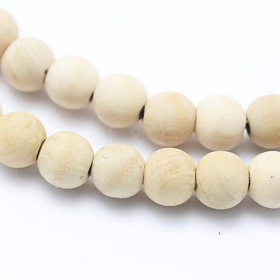 Natural Wood Beads Strands WOOD-P011-07-4mm-1