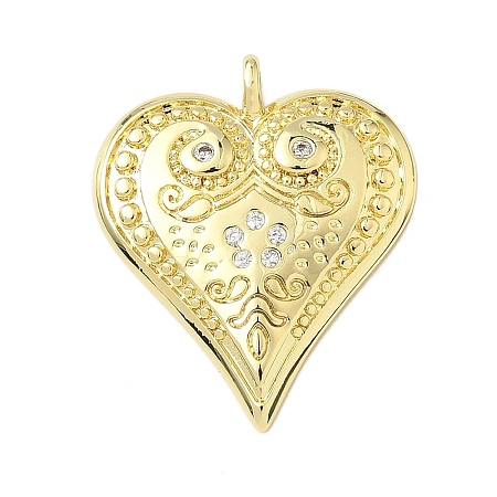 Brass Micro Pave Cubic Zirconia Pendants KK-Z120-15G-1