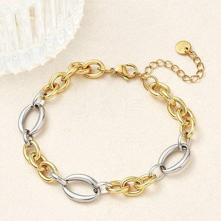 304 Stainless Steel Figaro Chain Bracelets for Women BJEW-A169-09GP-1