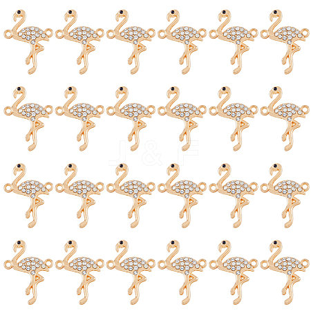 50Pcs Alloy Jet and Crystal Rhinestone Connector Charms FIND-DC0002-57-1