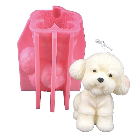 3D Teddy Dog DIY Silicone Candle Molds PW-WG99116-01-1