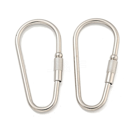 Non-Tarnish 304 Stainless Steel Screw Carabiner Lock Charms STAS-C092-06P-1