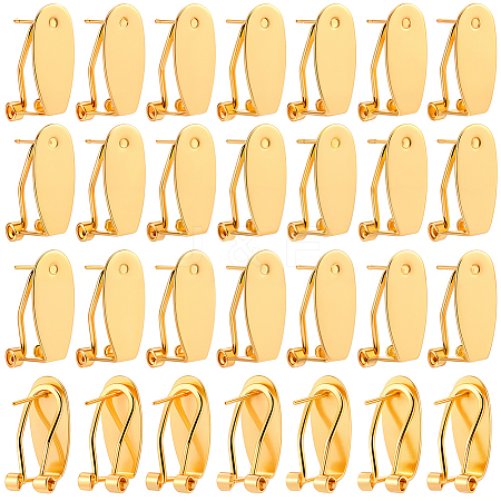 30Pcs Brass Stud Earring Findings KK-SP0001-45G-1