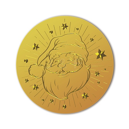 Plastic Self Adhesive Gold Foil Embossed Stickers DIY-WH0211-413-1