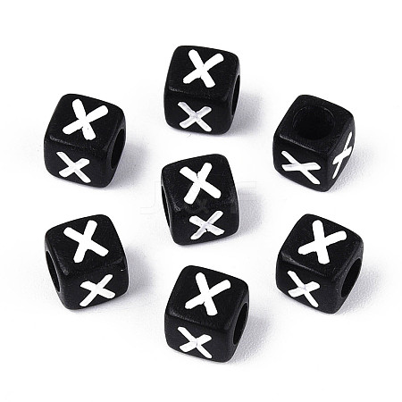Initial Acrylic Horizontal Hole Beads OACR-ZX006-35X-1