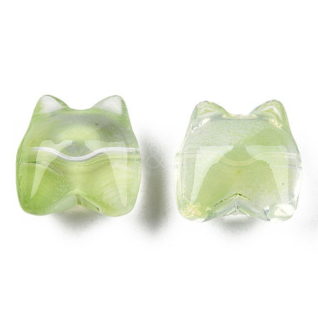 Transparent Spray Painted Glass Beads GLAA-N035-034-C03-1