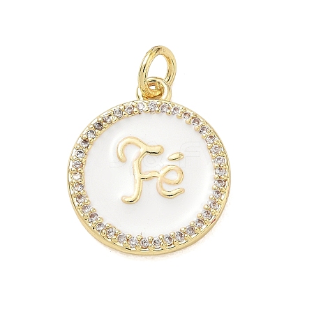 Brass Micro Pave Clear Cubic Zirconia Pendants CU-CBADD0C-06G-02-1