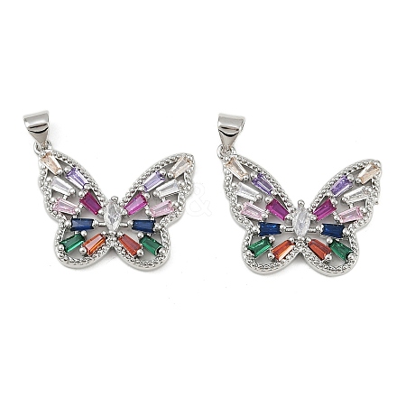 Brass Micro Pave Cubic Zirconia Pendants KK-C109-09A-P-1