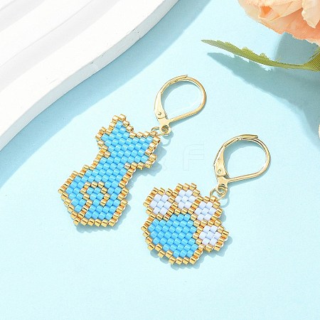304 Stainless Steel Leverback Earrings for Women EJEW-MZ00406-02-1