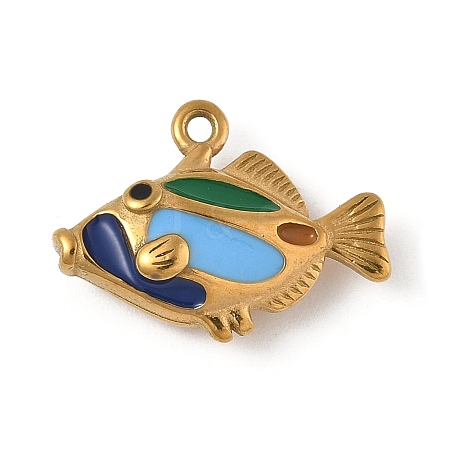 304 Stainless Steel Enamel Pendants STAS-Z153-09G-03-1