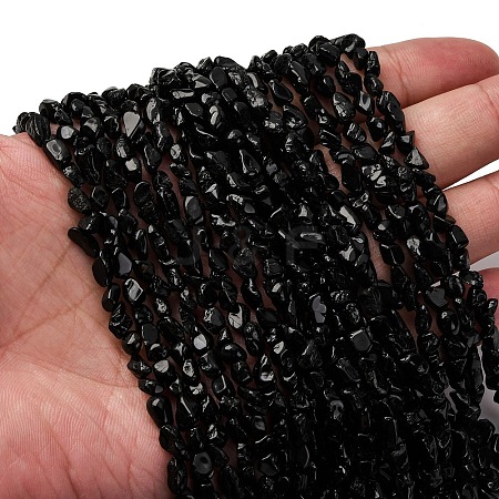 Natural Black Tourmaline Beads Strands G-I389-A30-AB-1